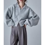 カーディガン ダブルジップジャカードニットカーディガン レディース