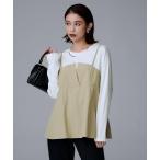 tシャツ 「洗える/ゆったりシルエット」ビスチェドッキング　プルオーバー レディース