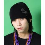 ショッピングＺＡＫＫＡ ニット帽 ニットキャップ an meets zakka ボールスタッズクロス刺繍ニットビーニー レディース メンズ