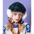帽子 キャスケット an meets zakka 起毛肉厚ネルタータンチェック柄ハンチング(別売りイヤーマフ取付可) レディース メンズ
