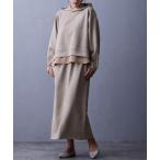 ワンピース 「セットアップ」フードプルオーバー×ロングスカート