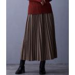 スカート スエード調プリーツスカート