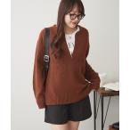 ショッピングforever ニット セーター ハーフZIPゆるニットプルオーバー レディース