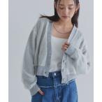 カーディガン チュールレイヤードニットカーディガン レディース