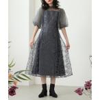 ショッピングミモレ丈 「Kana」 半袖ワンピース L グレー レディース