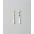 イヤリング イヤリング チェーン×パール レディース