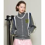 ニット セーター Numbering High Neck Zip Knit Tops / ナンバリングハイネックジップニット レディース