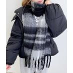 ストール マフラー チェックボリュームストール レディース