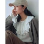 ブラウス シャツ ラッフルカラーブラウス レディース