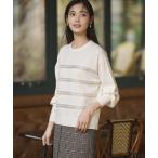 ショッピングボーダー ニット セーター 「WEB＆一部店舗限定」ビジューボーダー ニット レディース