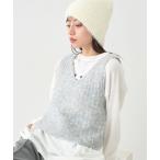 ショッピングベスト ベスト ジレ MIXカラーブークレニットビスチェ レディース