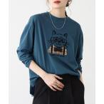ショッピング長袖tシャツ tシャツ 猫ツィード長袖Tシャツ レディース
