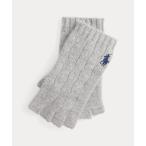 手袋 ケーブル ウールカシミヤ フィンガーレス グローブ レディース