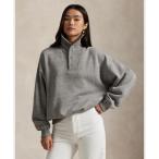 リブトリム モックネック プルオーバー レディース