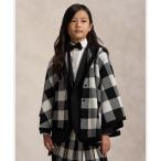ショッピングポンチョ ポンチョ チェック ウール フーデッド ポンチョ キッズ 子供服 女の子