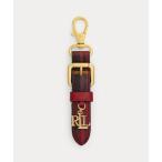 キーホルダー ロゴ チャーム チェック ナッパ レザー キー フォブ