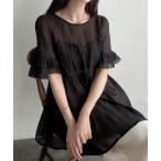 「Meiru」 半袖ブラウス SMALL ブラック レディース