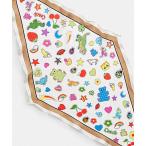 スカーフ バンダナ ステッカー プリント シルク ダイヤモンド スカーフ レディース