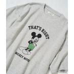 「FREAK'S STORE」 半袖Tシャツ「Disneyコラボ」 フリ- ライトグレー レディース