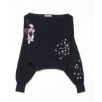 「SNIDEL」 ドルマンスリーブニット FREE ネイビー レディース