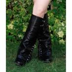 ショッピングロングブーツ ブーツ スタッズ付カバーロングブーツ レディース