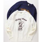 ショッピングミッキー ニット セーター 「DISNEY/ディズニー」ミッキーマウス　ループ刺繍＆シャギージャガードニットクルー レディース メンズ