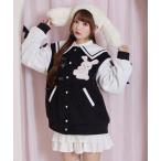 ショッピングスタジャン スタジャン 袖リボンハニーちゃんアップリケスタジャン レディース
