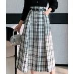 ショッピングツイード スカート フロントボタン ツイードチェックスカート