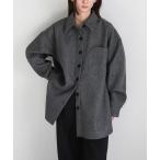 カバーオール フェイクウールシャツジャケット レディース