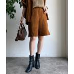 ショッピングショートパンツ パンツ 「セットアップ対応」フェイクスエードショートパンツ レディース