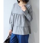 ニット セーター 「L〜5L 大きいサイズ」釦スリーブティアードニットプルオーバー レディース