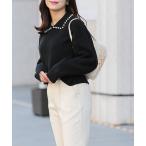 ショッピングセーター ニット セーター 襟パールバルキーニット レディース