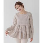 ラメツイードティアードトップス レディース