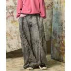ジーンズ 「UNISEX」Denim Switching  Alien Wide Pants/デニム切り替えエイリアンワイドパンツ「MAISON SP