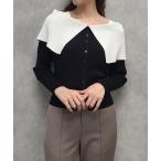 ニット セーター オフショル風裾スリットニットプルオーバー レディース