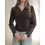 ショッピングハート tシャツ 「MEISM by Re:EDIT」「2025AW PRE ORDER」マットベロアハートネック長袖トップス レディース