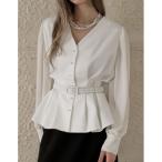 ショッピングリエディ ブラウス シャツ 「MEISM by Re:EDIT」「2025AW PRE ORDER」袖シアータックペプラムブラウス レディース
