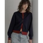 カーディガン クルーネックレイヤード風カーディガン レディース