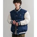 スタジャン U.S. POLO ASSN. ユーエスポロアッスン PADDED VARSITY JACKET オーバーサイズワンポイントロゴ刺繍中綿ス
