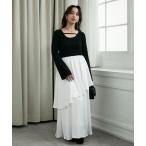 ワンピース ニットドッキングティアードワンピース