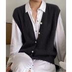 ベスト ジレ ニット　ジレ　カーデベスト レディース