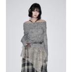 ニット セーター 「3点セット」Halter Neck Melange Check Set / ホルターネックメランジチェックセット ベルト付 レディ