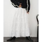 ショッピングロングスカート スカート フラワーモチーフコットンロングスカート