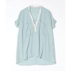 [KBF] короткий рукав туника - зеленый женский 