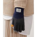 手袋 スマホ対応 配色手袋 レディース