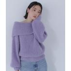 ニット セーター ヘアリーラメオフショルニット レディース