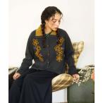 カーディガン Palque Wフェイス フラワーモチーフニットカーディガン レディース