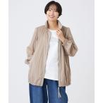 ショッピングサンヨー ブルゾン アウター 「はっ水」「防風」「ウォッシャブル」ジャージープリーツアウター レディース