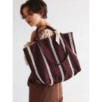 ショッピングトートバッグ トートバッグ Loop embroidered stripe bag レディース