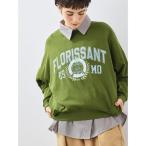 tシャツ ミニ裏毛カレッジプリント+刺繍スウェット レディース